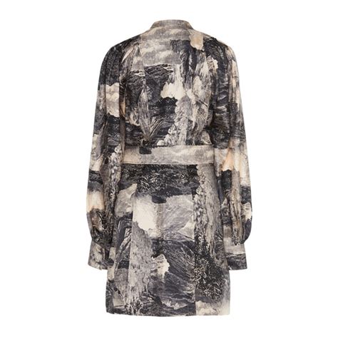 Burberry Pascala Dreamscape Print Silk Shirtdress